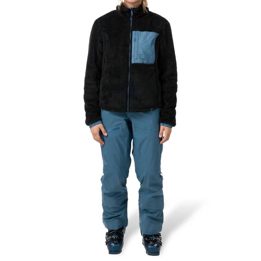 NEW FLYLOW GEAR felice full zip jacket in black/ocean